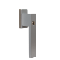 klamka okienna z kluczykiem DUBLIN srebrna